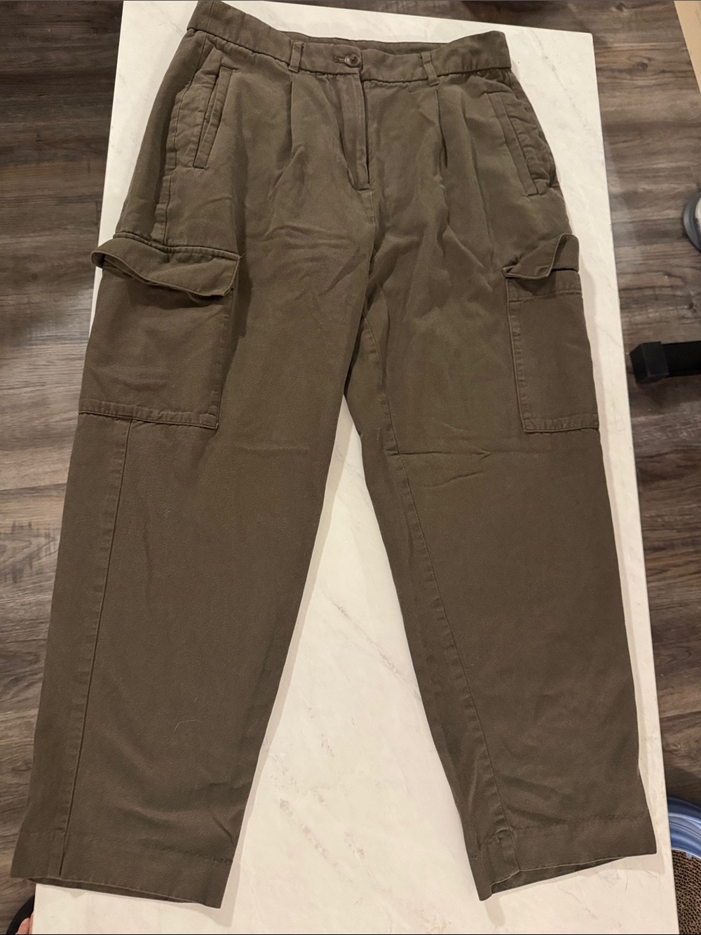 Women’s Olive Utility Cargo Pants with Side Pockets